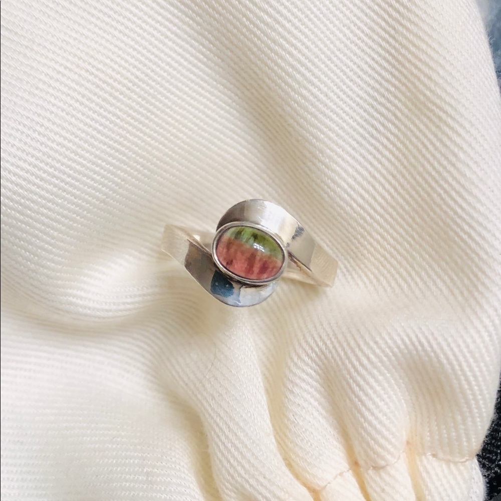 Sterling Silver Flourite Ring, sz 6.5